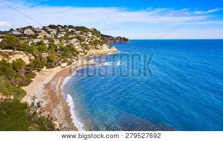 Benissa cala Baladrar beach aerial from Alicante also Benisa in Spain