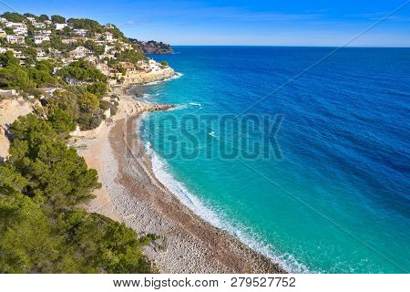 Benissa cala Baladrar beach aerial from Alicante also Benisa in Spain
