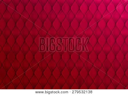 Abstract Red Background With Capitone Texture. Vector Minimalistic Bg
