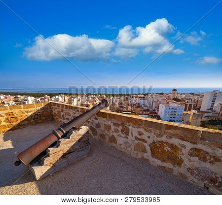 Guardamar del Segura Castle cannon in Alicante of Spain