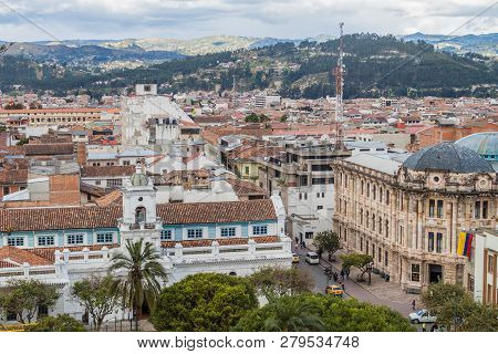 Cuenca, Ecuador - June 17, 2015 Aerial View Of Cuenca Ecuador