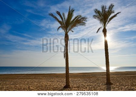 Guardamar del Segura Centre beach in Alicante of Spain at Costa Blanca