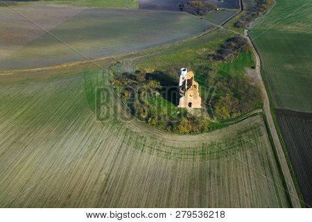 Air View The Ruins Of The Benedictine Monastery Of Araca In Spring