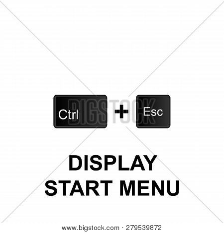 Keyboard Shortcuts, Display Start Menu Icon. Can Be Used For Web, Logo, Mobile App, Ui, Ux