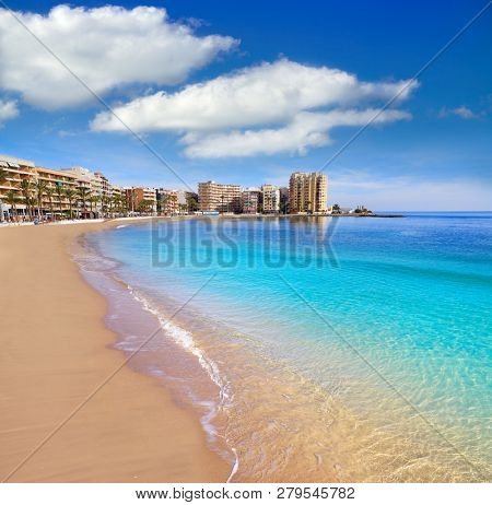 Playa del Cura beach in Torrevieja of Alicante Spain at Costa Blanca
