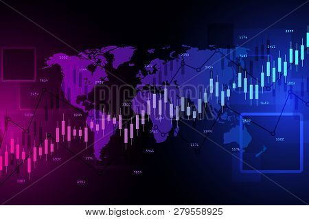 Stock Market And Exchange.financial Data Chart. Chart Analytics Economic Concept. Business Concept R