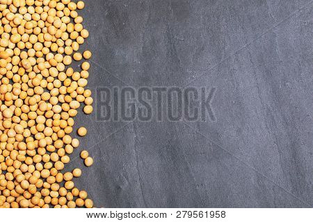 Top Wiew Superfood Organic Soy Seeds Background