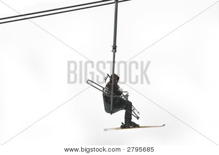 자 리프트에 스키
