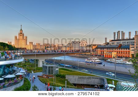 Moscow, Russia - Jun 23, 2018: Kotelnicheskaya Embankment Building, An Apartment Building. One Of Se
