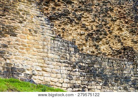 Stone Wall Of Kuelap, Ruined Citadel City Of Chachapoyas Cloud Forest Culture In Mountains Of Northe