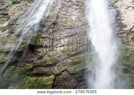 Catarata De Gocta, One Of The Highest Waterfalls In The World 771 M In Two Cascades , Northern Peru.