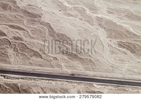Aerial View Of Panamericana Highway Near Nazca, Peru