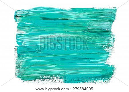 Abstraction For Background, Rectangular Pattern With Bllue Paint On White Isolated Background