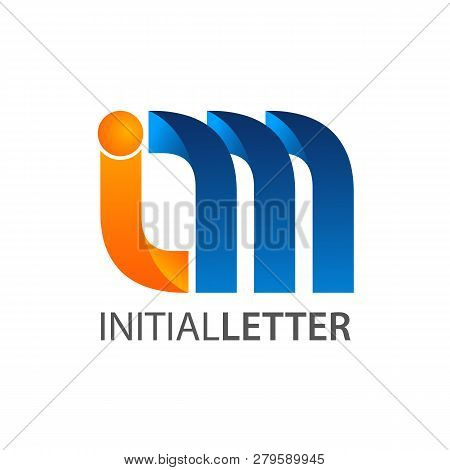 Initial Letter Im Curved Logo Concept Design. Symbol Graphic Template Element Vector