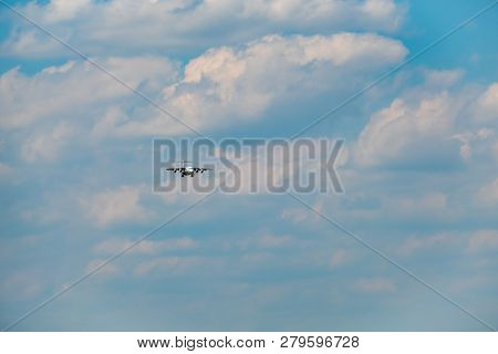 Zurich, Switzerland - July 19, 2018: EasyJet Airline Company airplane preparing for landing. EasyJet Airline Company Limited is a British low-cost carrier airline headquartered at London Luton Airport