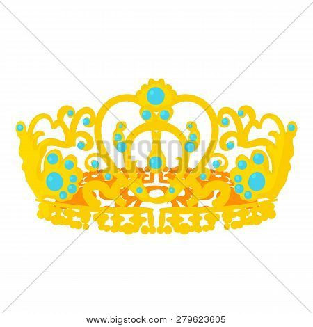 Crown Of The Queen Icon. Cartoon Illustration Of Crown Of The Queen Icon For Web