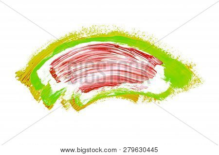 Abstraction For The Background, Drawing With Colorful Paints On A White Isolated Background