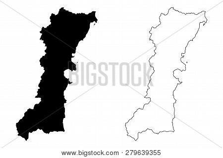 Chumphon Province (kingdom Of Thailand, Siam, Provinces Of Thailand) Map Vector Illustration, Scribb