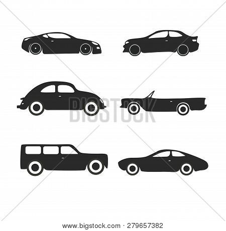 Auto Car Black Icon Vector Flat Style