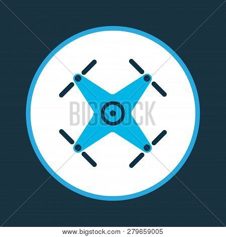 Quadrupter Icon Colored Symbol. Premium Quality Isolated Drone Element In Trendy Style.
