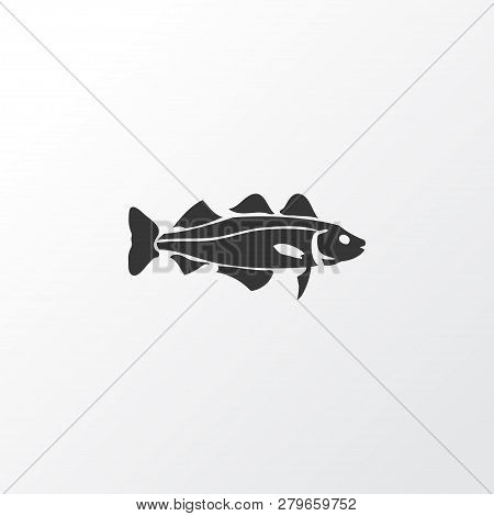 Cod Fish Icon Symbol. Premium Quality Isolated Trout Element In Trendy Style.