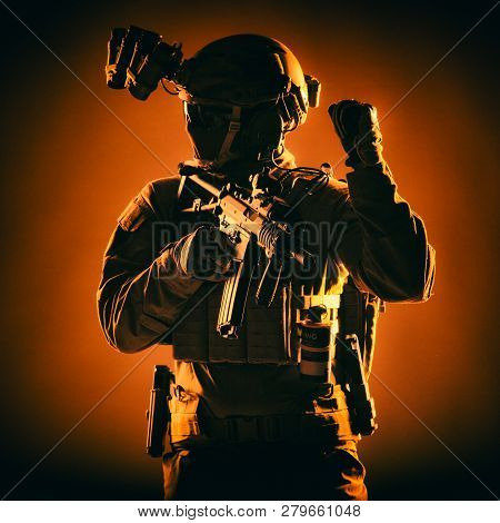 Counter Terrorist Team Member Soldier Studio Portrait