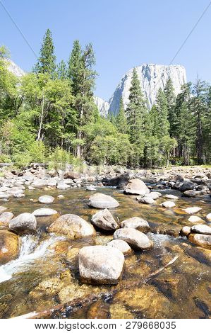 Typical View Of The Yosemite National Park - El Capitan, Tunnel View, Bridalveil Fall, Half Done