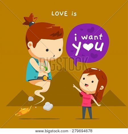 A Girl And A Male Ginny On Brown Background