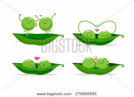 Two Peas In A Pod. Vector Illustration