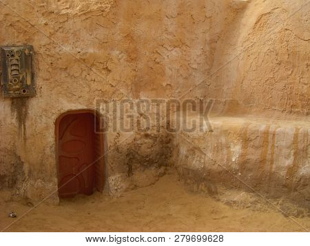 Tozeur, Tunisia - April 18, 2018: Set For The Star Wars Movie Still Stands In The Tunisian Desert Ne