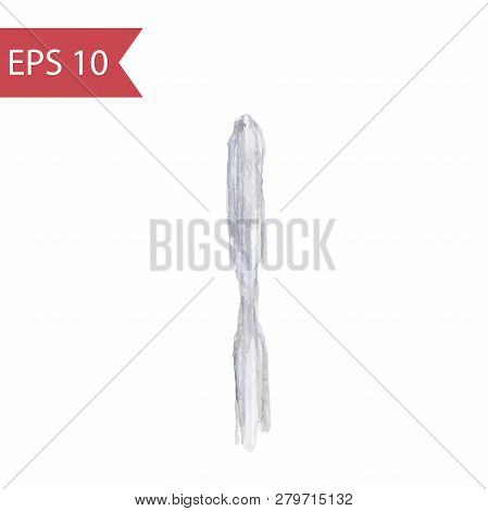 Vector Close-up Of Dental Spatula. Simple Watercolor Illustration Of A Steel Dental Instrument Isola