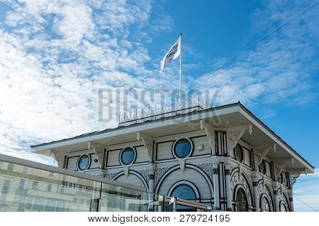 Brighton, England-18 October,2018: The British Airways I360 Skyline Tower Ticket Boot Shop (ticket O