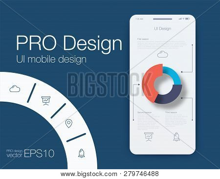 Mobile Phone Application For Analytics. Stock Vector