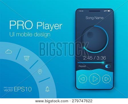 Ux Audio Player Templates. Stock Vector Eps10
