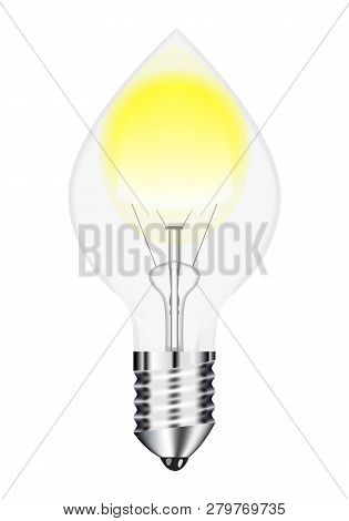 Vector Image, Drawing Electric Lamp Filament With White Background