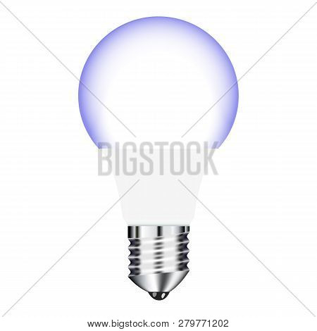 Vector Drawing Bright Led Lamps With Cold Glow On A White Background