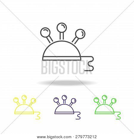 The Science Colored Icons. Element Of Science Illustration. Thin Line Illustration For Website Desig