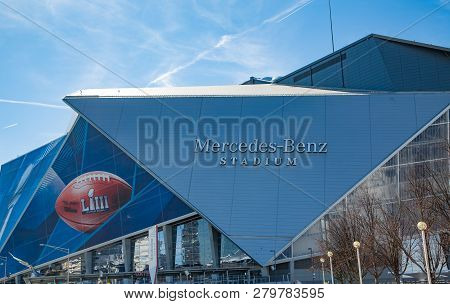Atlanta, Georgia - January 21, 2019: Superbowl Liii Will Be Played At Atlantas Mercedes-benz Stadium