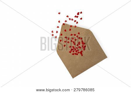 Valentines Day Minimal Concept Mockup, Blogger Workspace - Clipboard With Blank Paper, Red Paper Hea