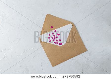 Valentines Day Minimal Concept Mockup, Blogger Workspace - Clipboard With Blank Paper, Red Paper Hea