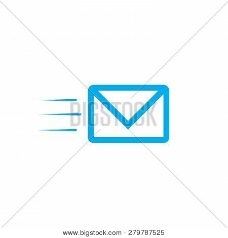 Fast Mail, Email, Sms Vector Icon, Email Icon. Fyling Envelope. Fast Delivery. Vector Illustration I