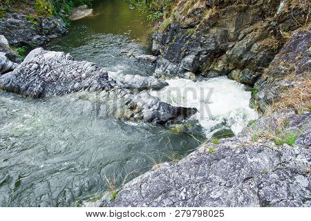 Wang Kwaai (khway) Peuak Waterfall At Omkoi, Chiang Mai, Thailand.