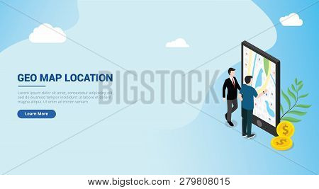 Website Design Landing Page Ui For A Man People Access Wireless Geo Geographic Maps Location On Smar