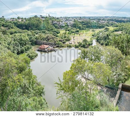 Curitiba - Pr, Brazil - December 16, 2018: Aerial View Of The Tangua Park (parque Tangua - Deck Tang