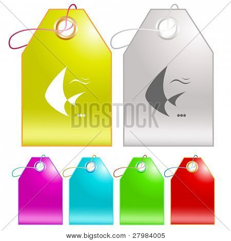 Fish. Vector tags.