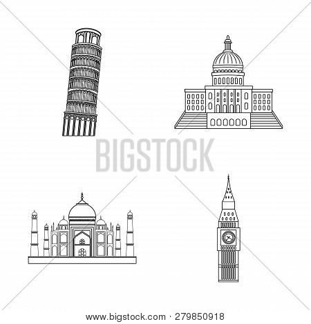 Vector Illustration Of Building And City Sign. Set Of Building And Business Vector Icon For Stock.