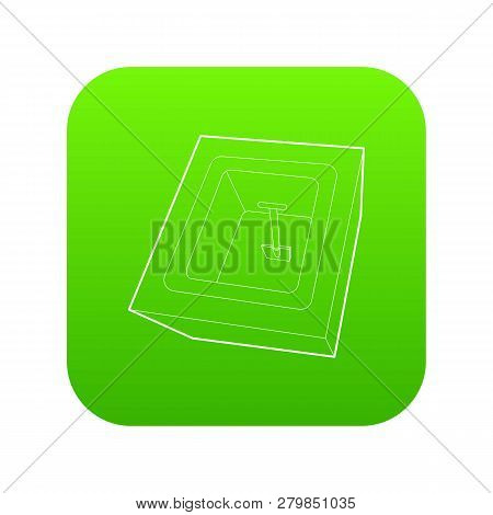Dug Grave Icon Green Vector Isolated On White Background
