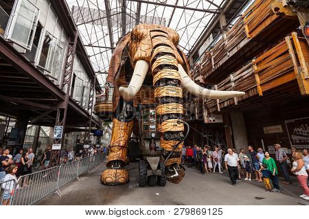 Nantes, France - September 16, 2018: Machines Of The Isle Of Nantes Is A Artistic, Touristic And Cul