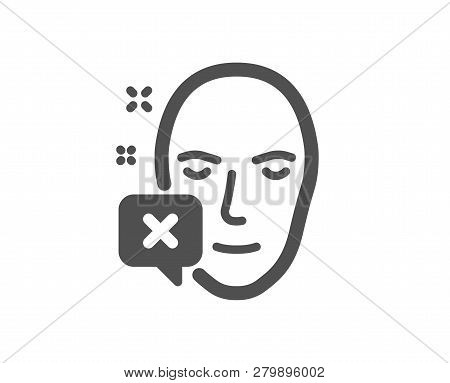 Face Declined Icon. Human Profile Sign. Facial Identification Error Symbol. Quality Design Element. 