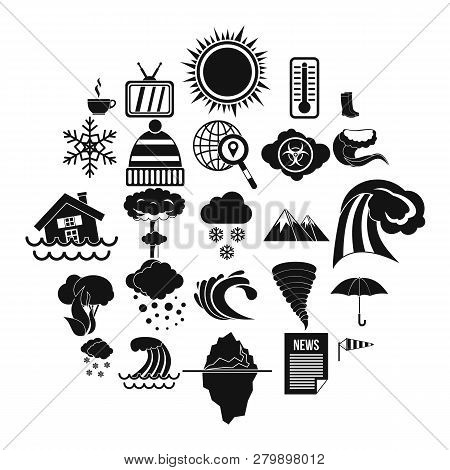 Clime Icons Set. Simple Set Of 25 Clime Icons For Web Isolated On White Background